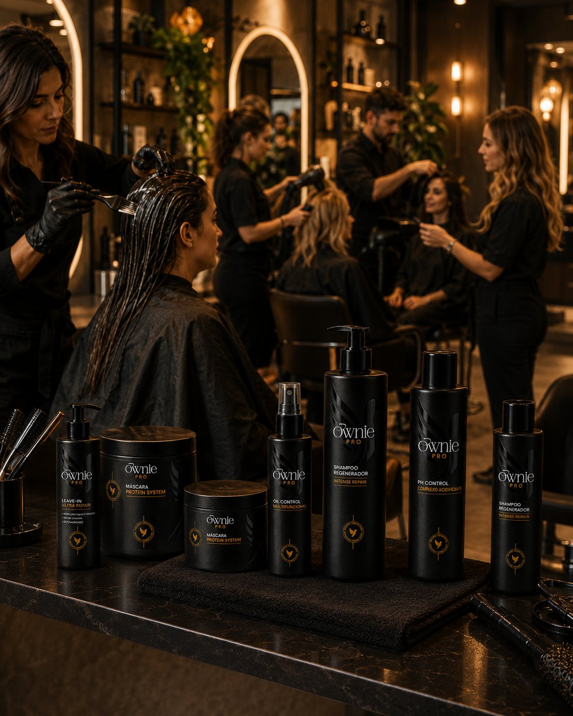 Salão em plena operação com a linha Ownie Pro